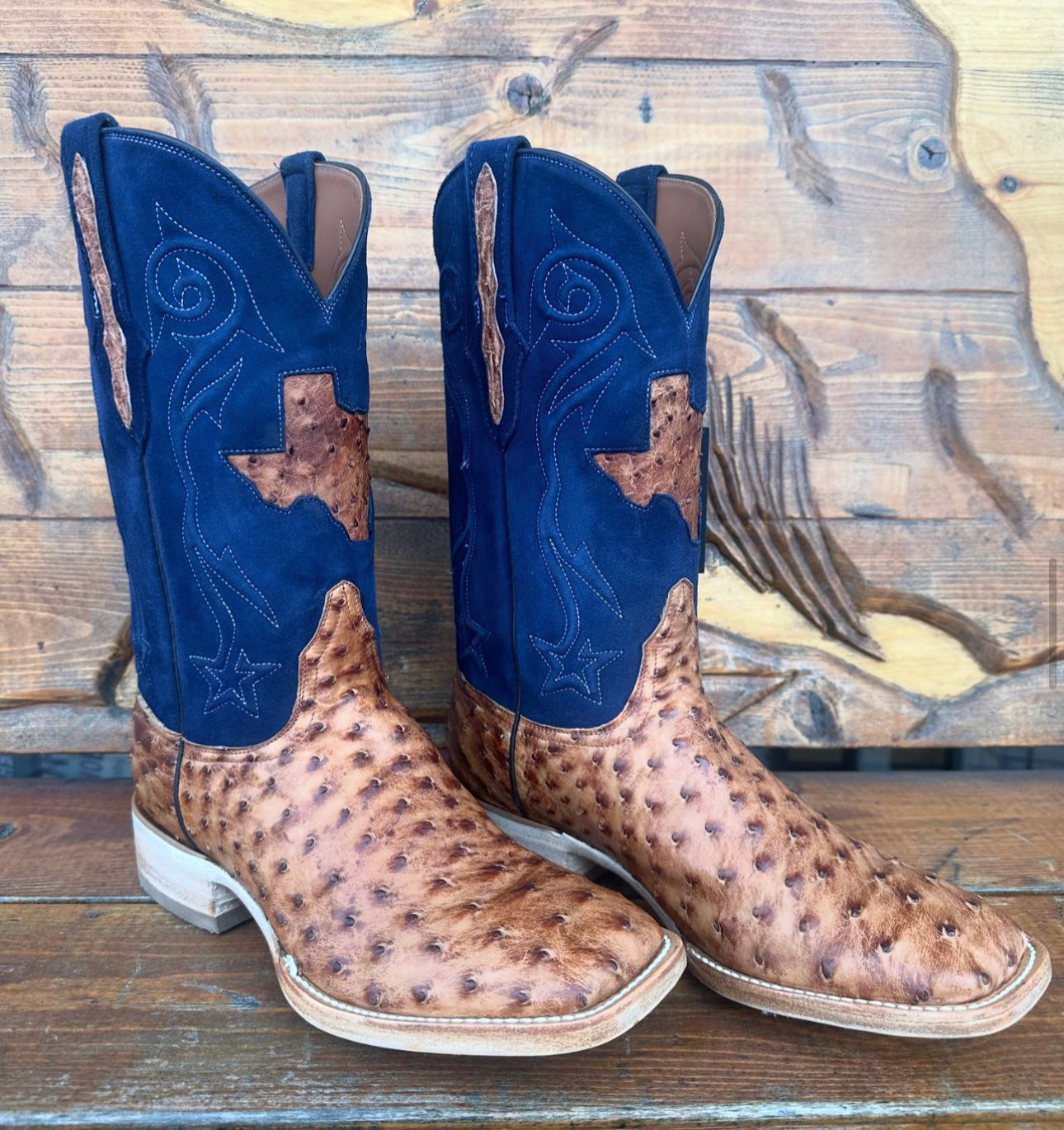 BLACK JACK “Burnished” Full Quill Ostrich Boots