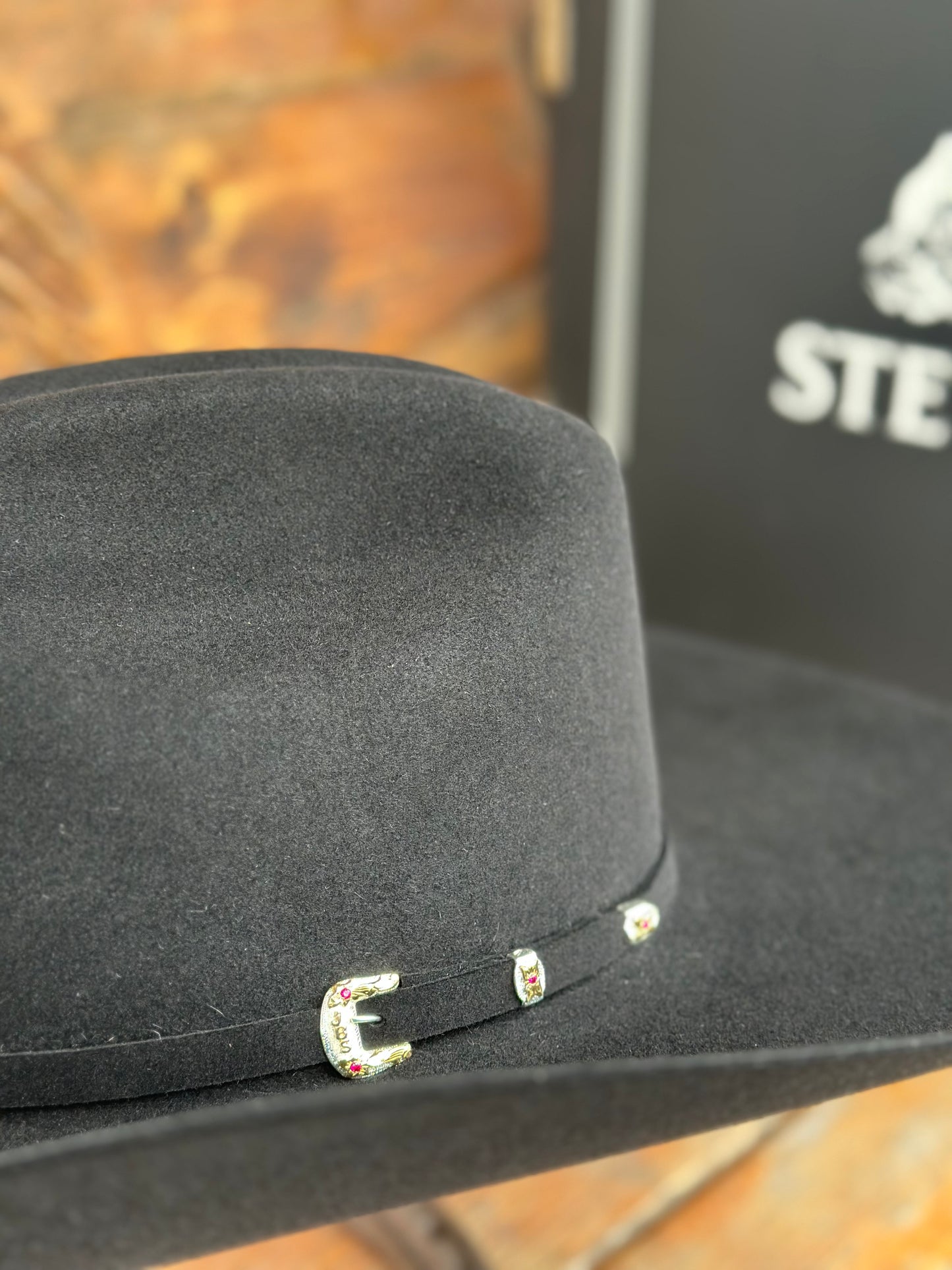 STETSON 30X “EL PATRON” BLACK FUR FELT COWBOY HAT