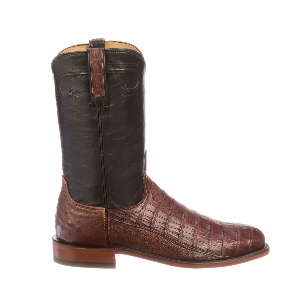 LUCCHESE “Gerard” Caiman/Sm Ostrich Roper Boots