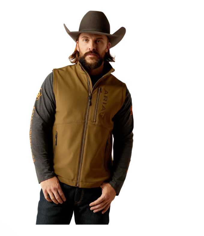 Ariat Men's Logan Beech Brown Softshell Vest 10052591