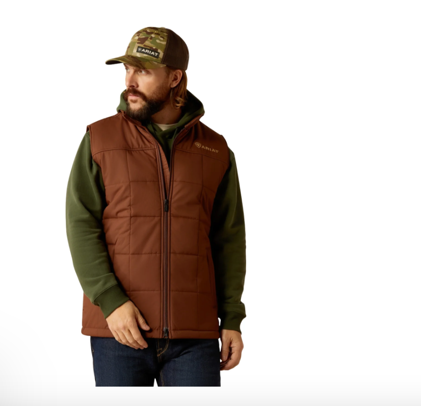 Ariat Men's Crius Potting Soil Brown Insulated Vest 10052814