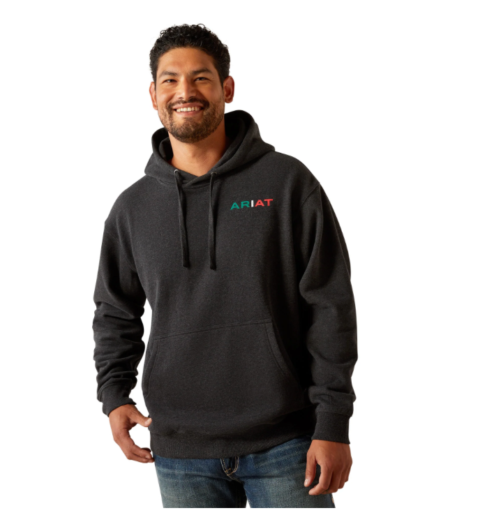 Ariat Men's Mexico Flag Black Heather Hoodie 10051998