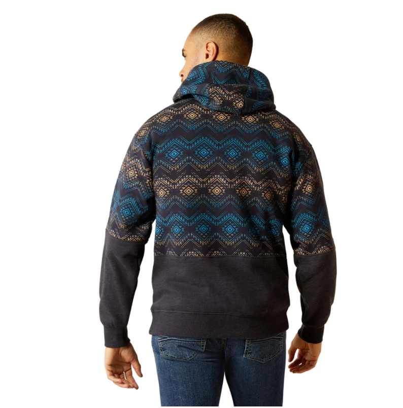 MEN'S COLOR BLOCK HOODIE IN NAVY BY ARIAT 10052449