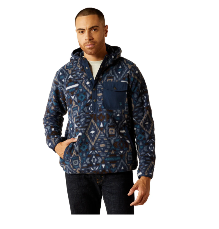 Ariat Mens Polar Bear Navy Southwest Fleece 10052996