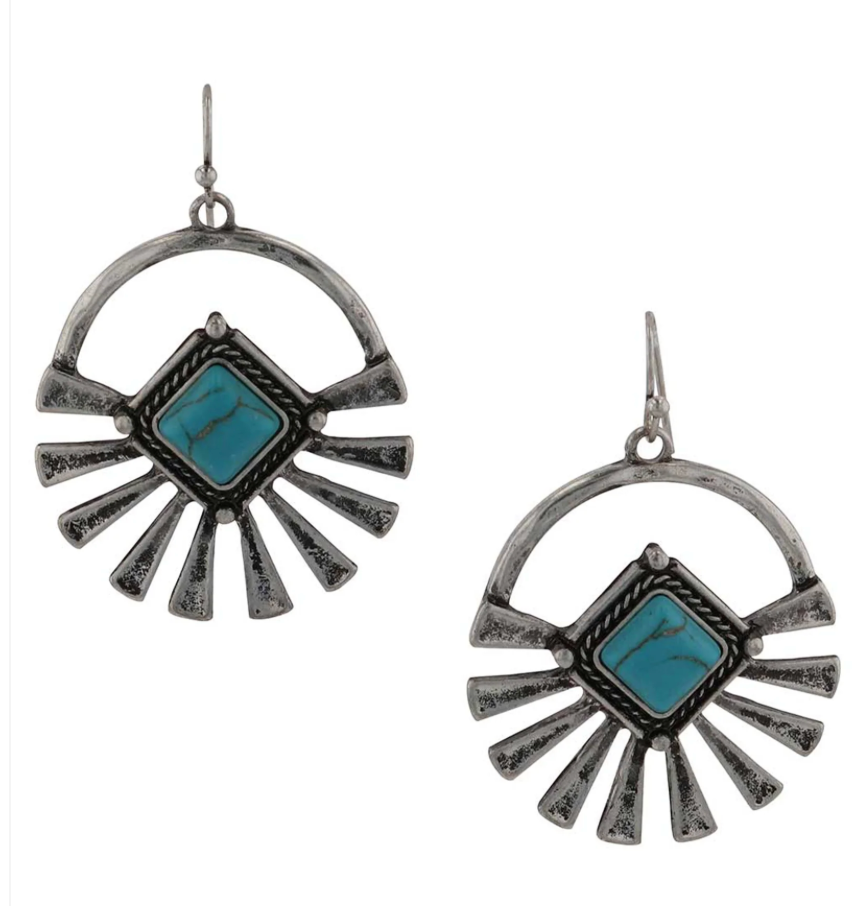 Montana Attitude Sunburst Sky Turquoise Earrings-AER6045