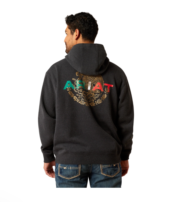 Ariat Men's Mexico Flag Black Heather Hoodie 10051998