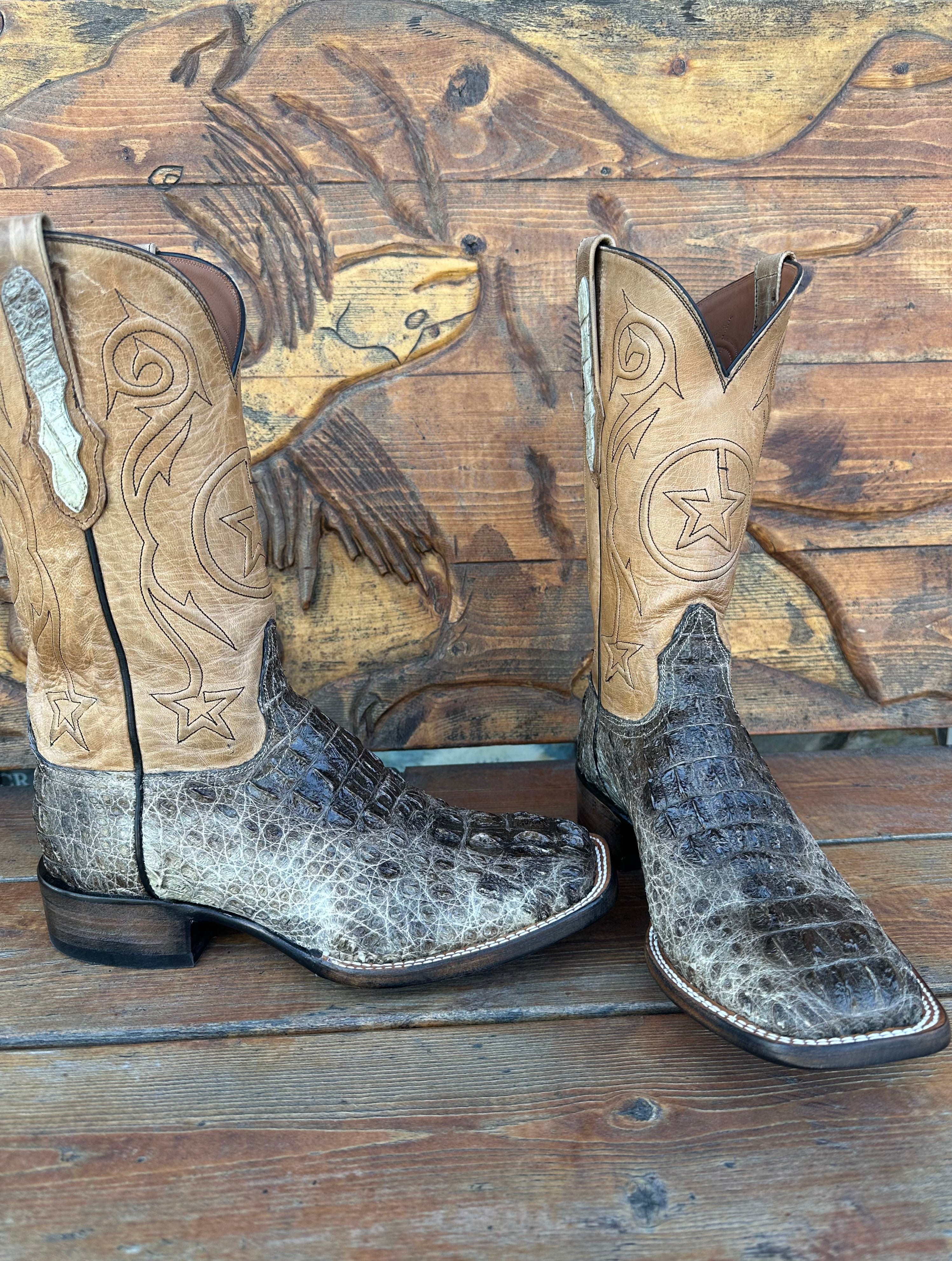 BLACK JACK BOOTS - NATURAL HORN BACK CAIMAN