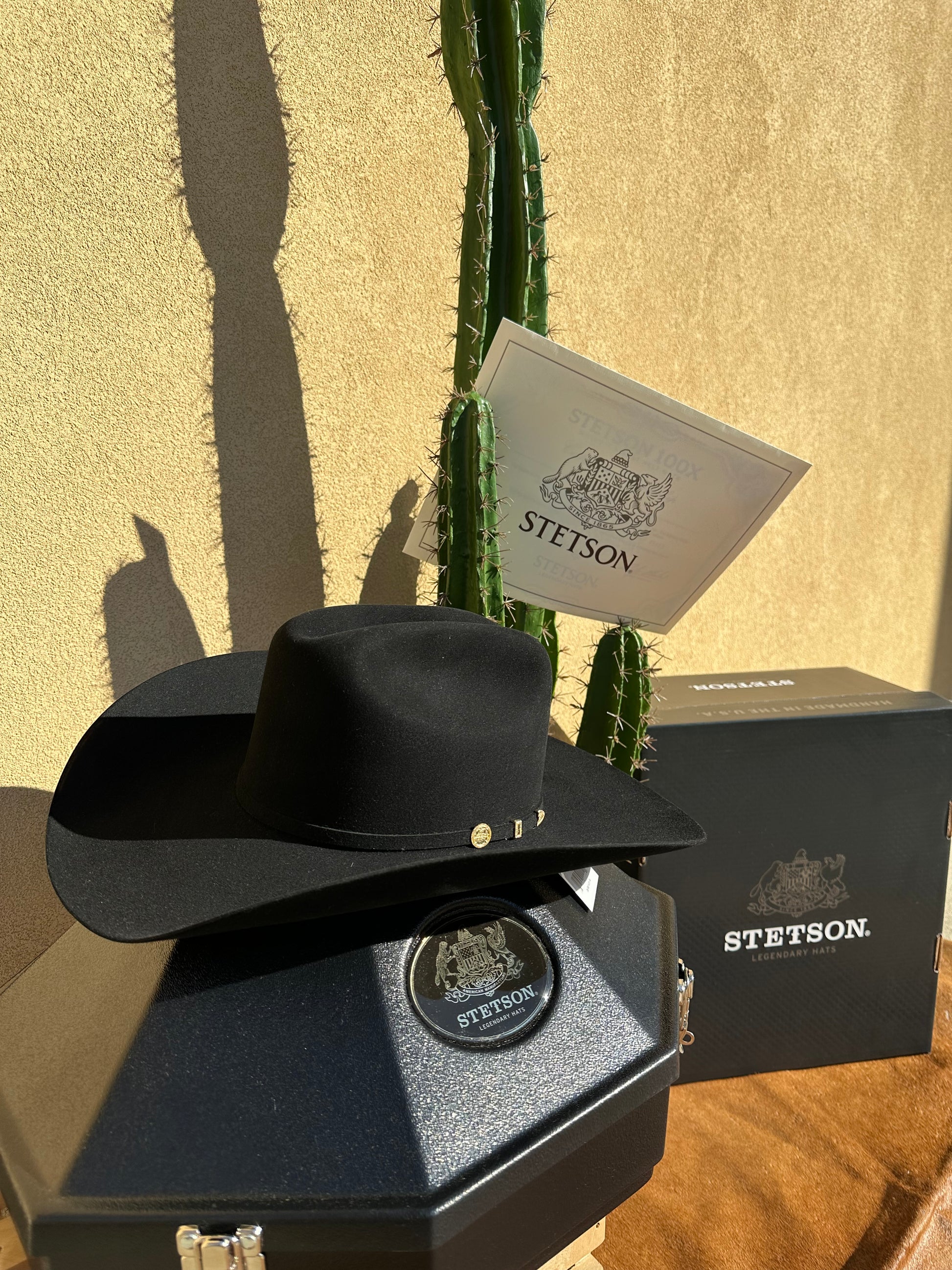 STETSON 100X “El Presidente“ Black Felt Hat – Zapateria Leon and