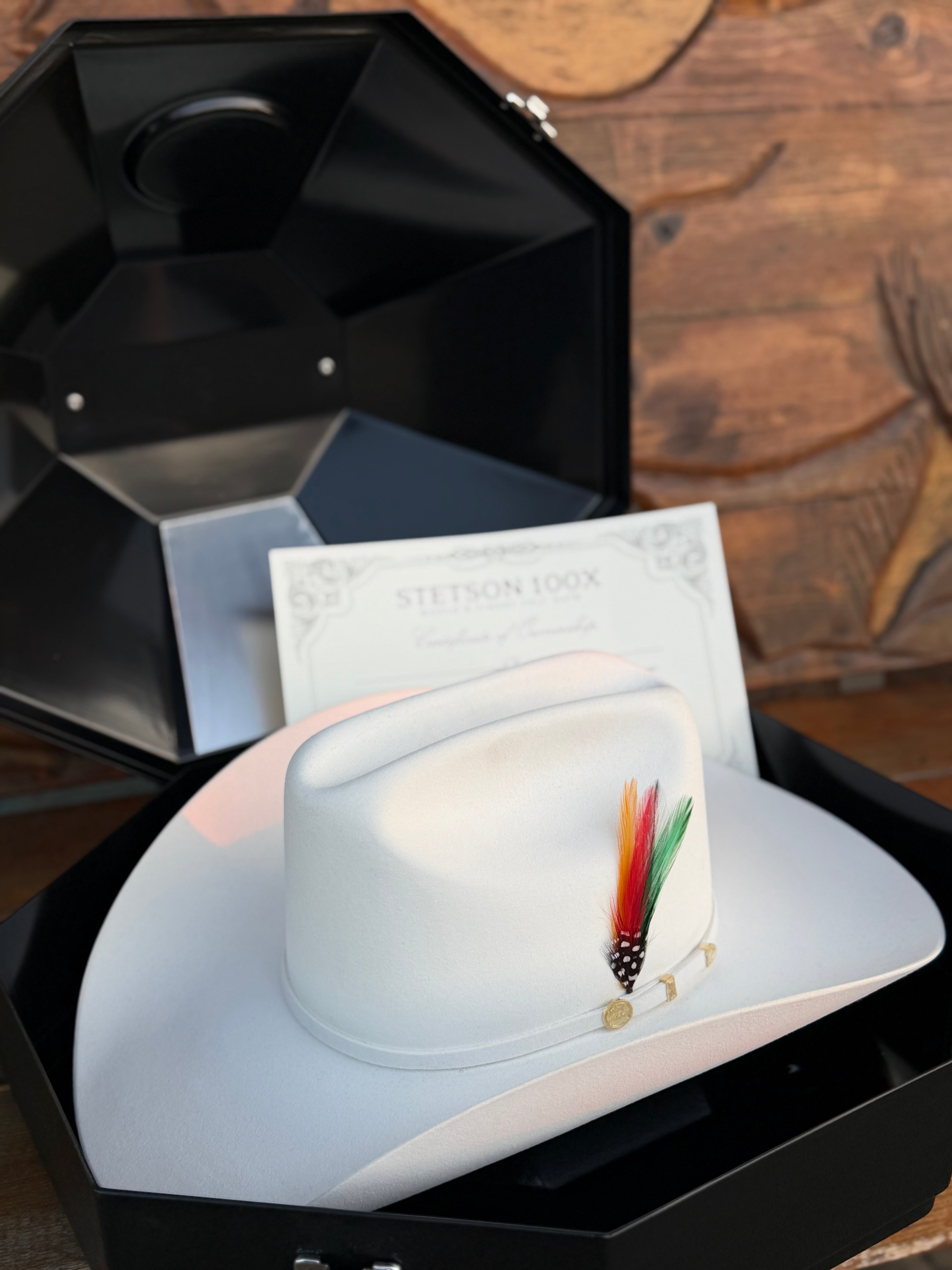 STETSON - EL PRESIDENTE 100X - WHITE FUR FELT COWBOY HAT