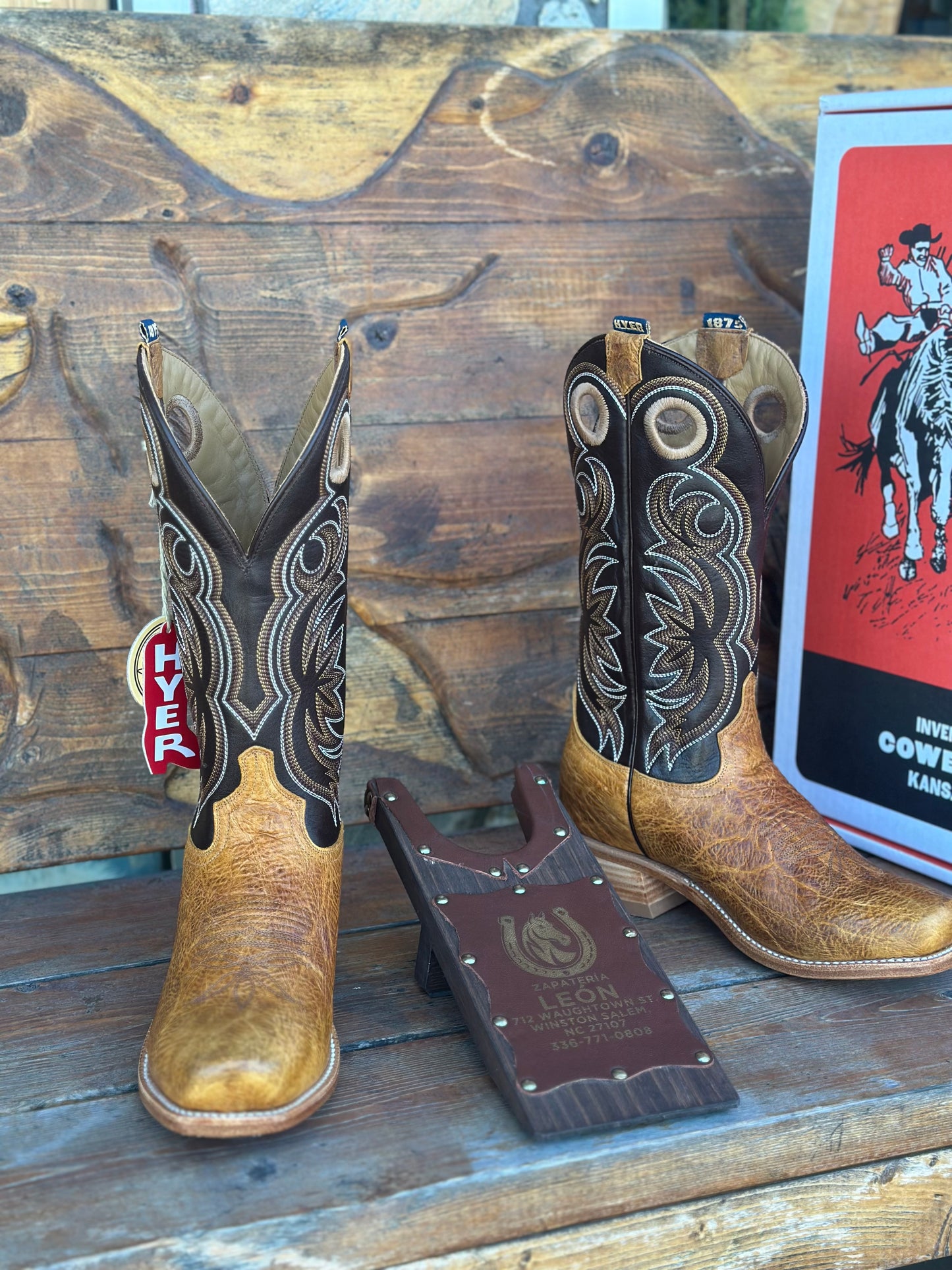 HYER “RILEY” TAN/BROWN COWBOY BOOT