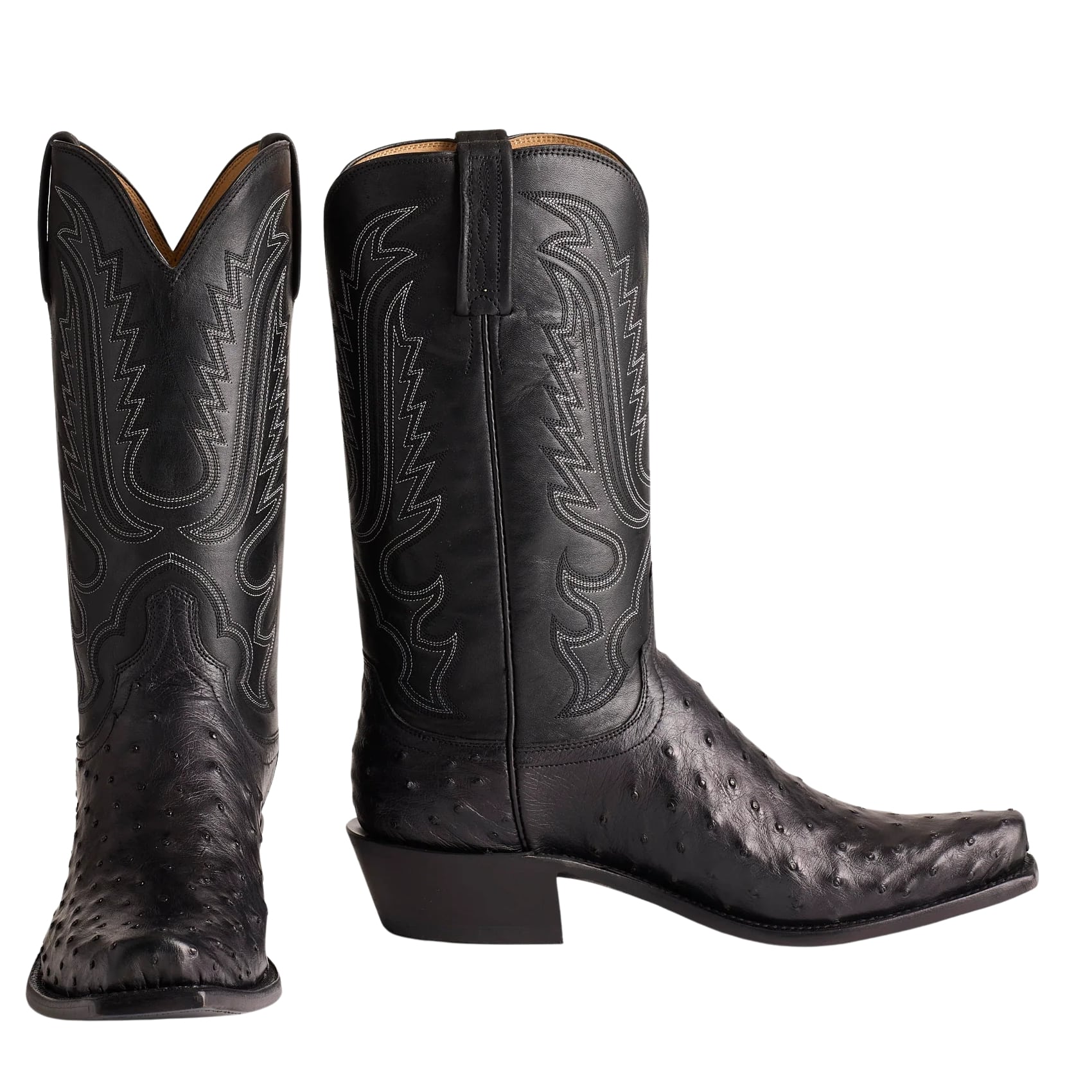 LUCCHESE Luke Black FQ Ostrich Men's Boot