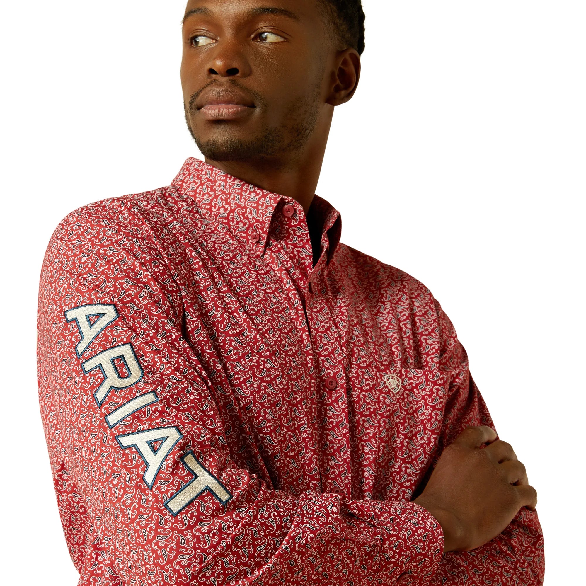Ariat Men's Team Perl Red Fitted Button Down Shirt - 10062255