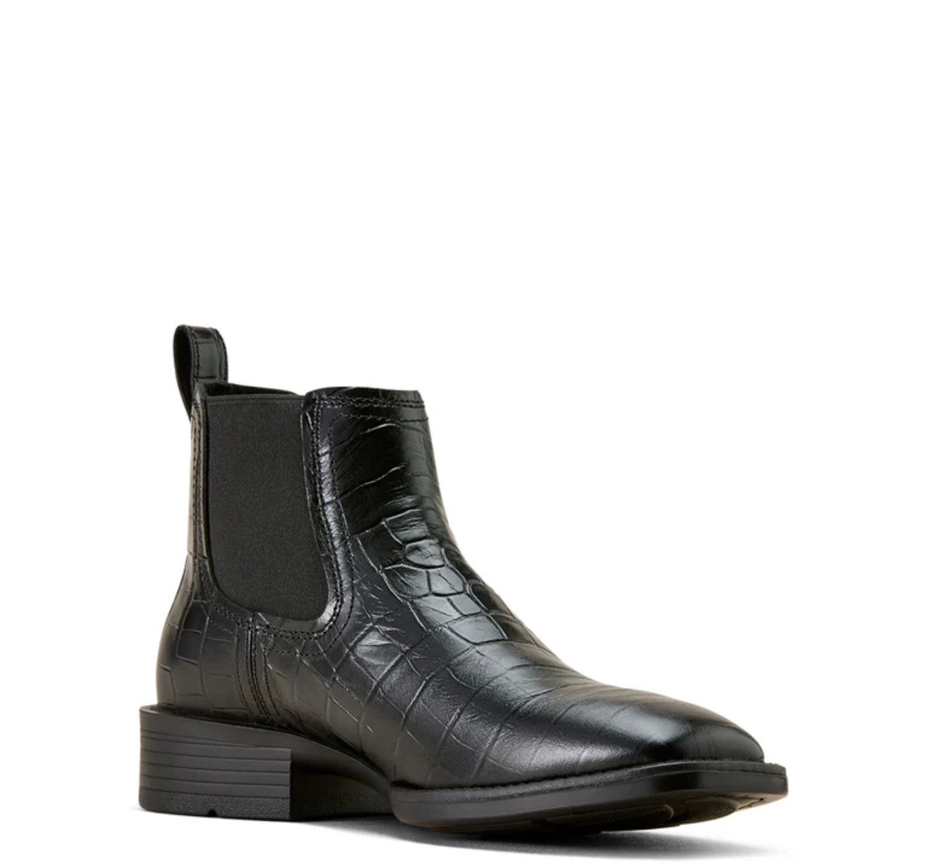 Ariat Black Croc Print Booker Chelsea Wide Square Toe Men's Western Boots -10074163