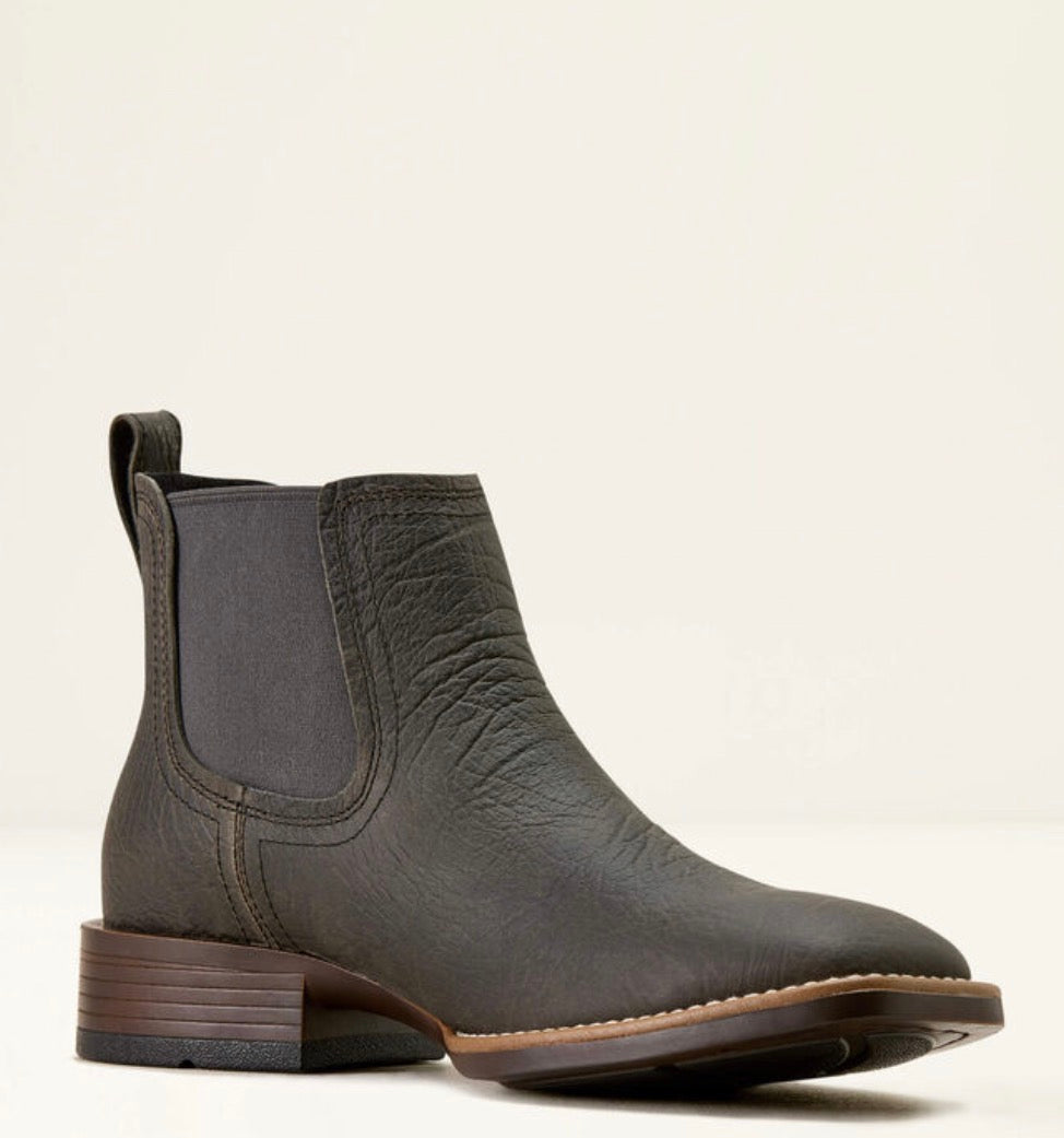 Ariat Booker Chelsea Wide Square Toe Western Boot - Charcoal Grey Hippo Print
-10074164
