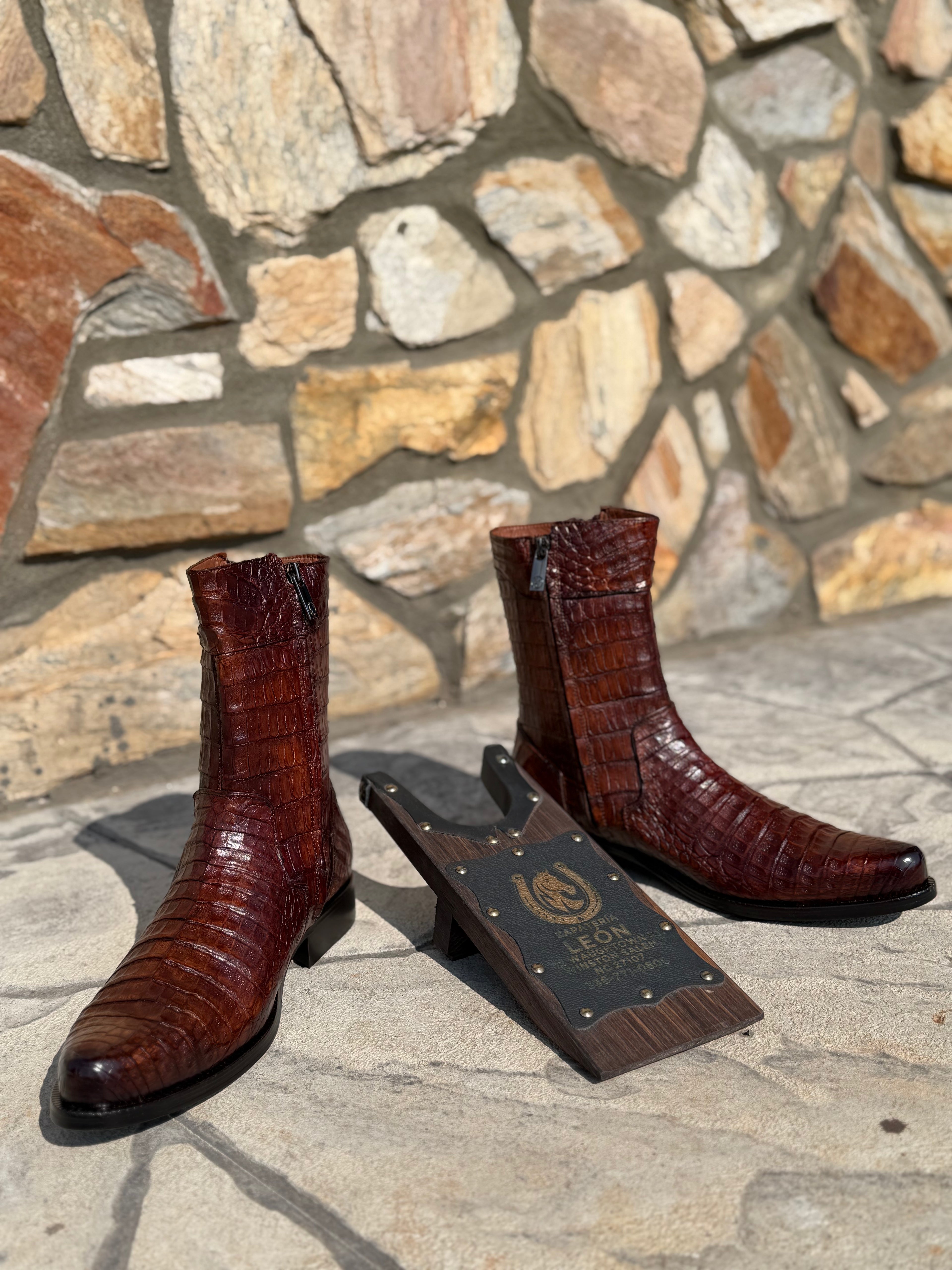 FRANCO CUADRA - CAIMAN BELLY - HONEY - FF430 - SHORT ZIP UP BOOT