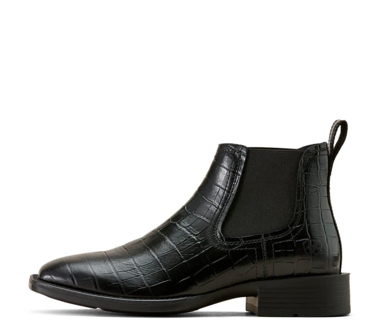 Ariat Black Croc Print Booker Chelsea Wide Square Toe Men's Western Boots -10074163