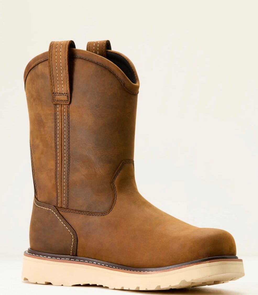 Rebar Wedge Pull-On Waterproof Work Boot - Distressed Brown -10053612