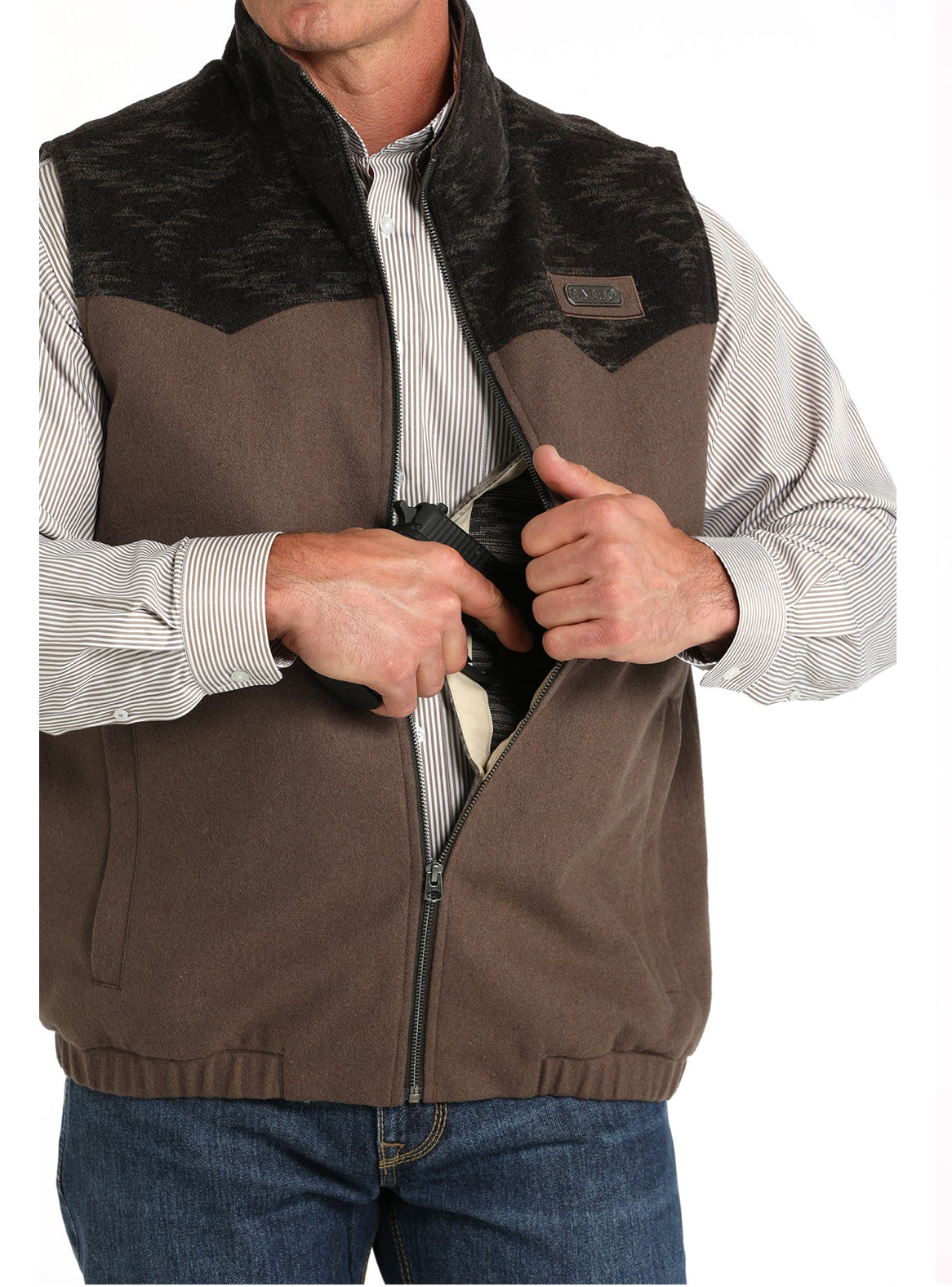 CINCH MEN’S - CONCEAL CARRY WOOL VEST - MWV1543011 BRN