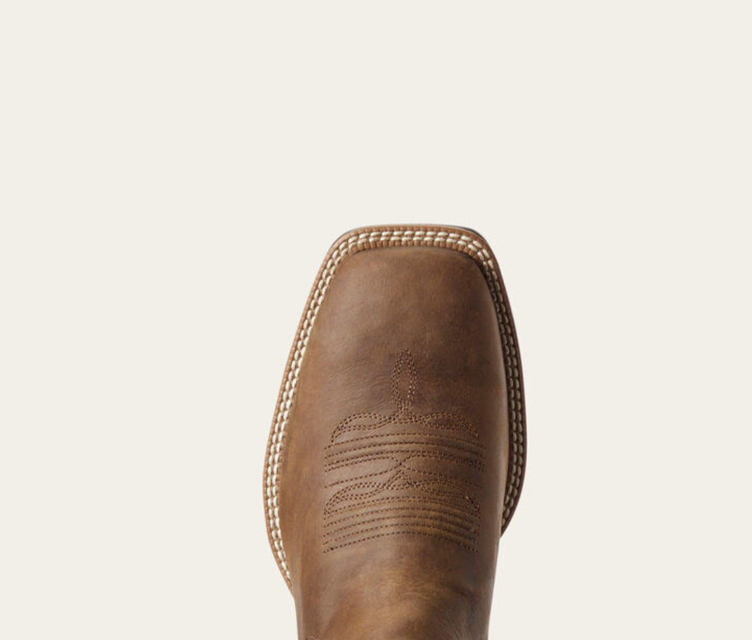 ARIAT “BOOKER CHELSEA WIDE SQUARE TOE WESTERN BOOT” BROWN 10031452