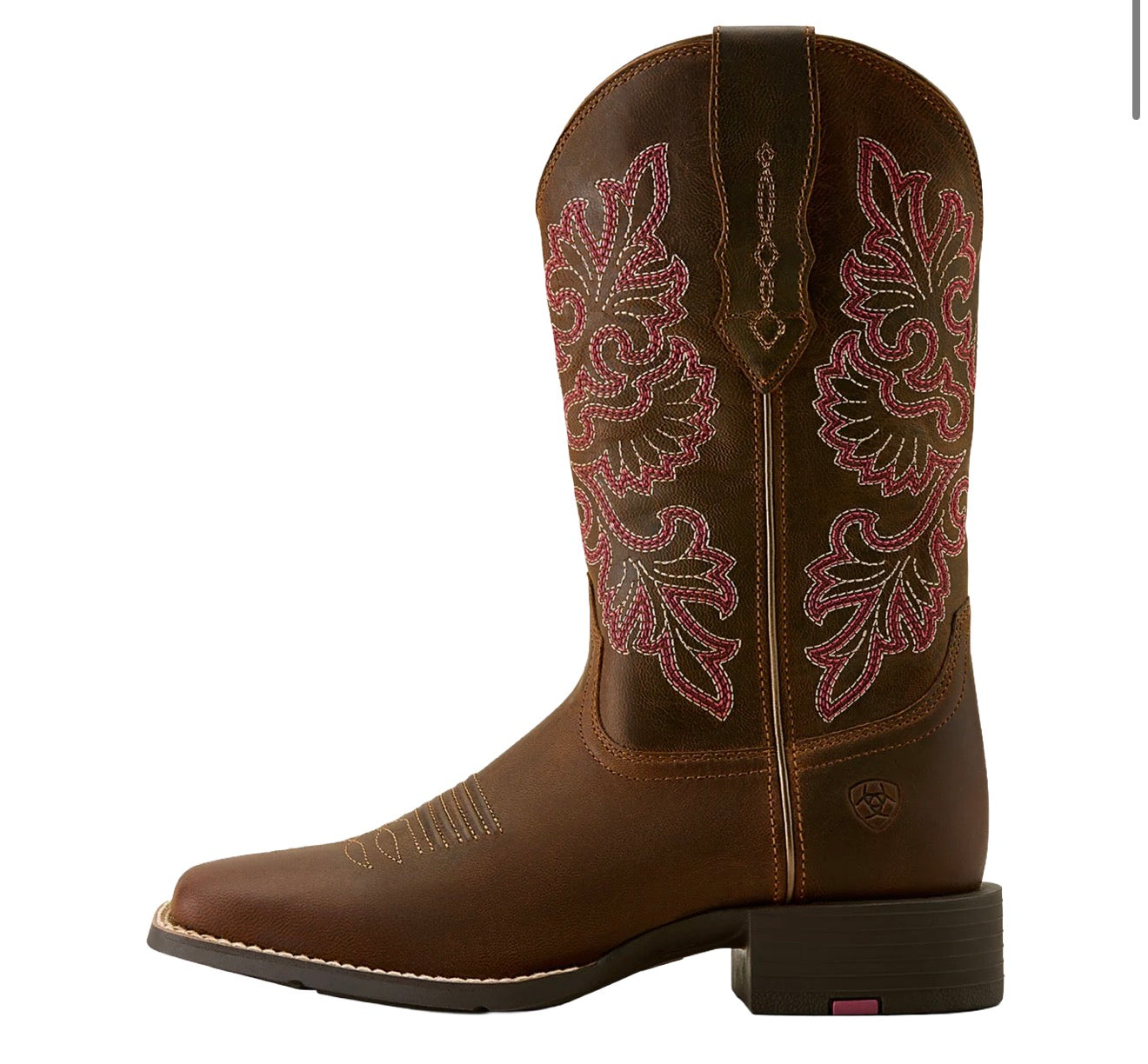 Round Up StretchFit Wide Square Toe Western Boot - Sassy Brown- 10064078