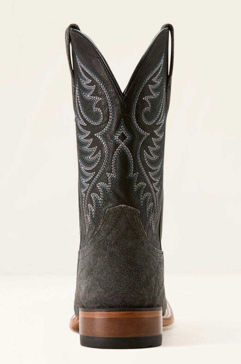 Ariat Wiley Wide Square Toe Cowboy Boot - Black Elephant Roughout Print - 10053632
