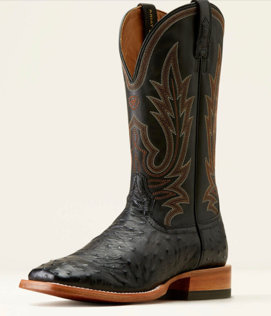 ARIAT “ Ancient “ Black Full Quill Ostrich Boots