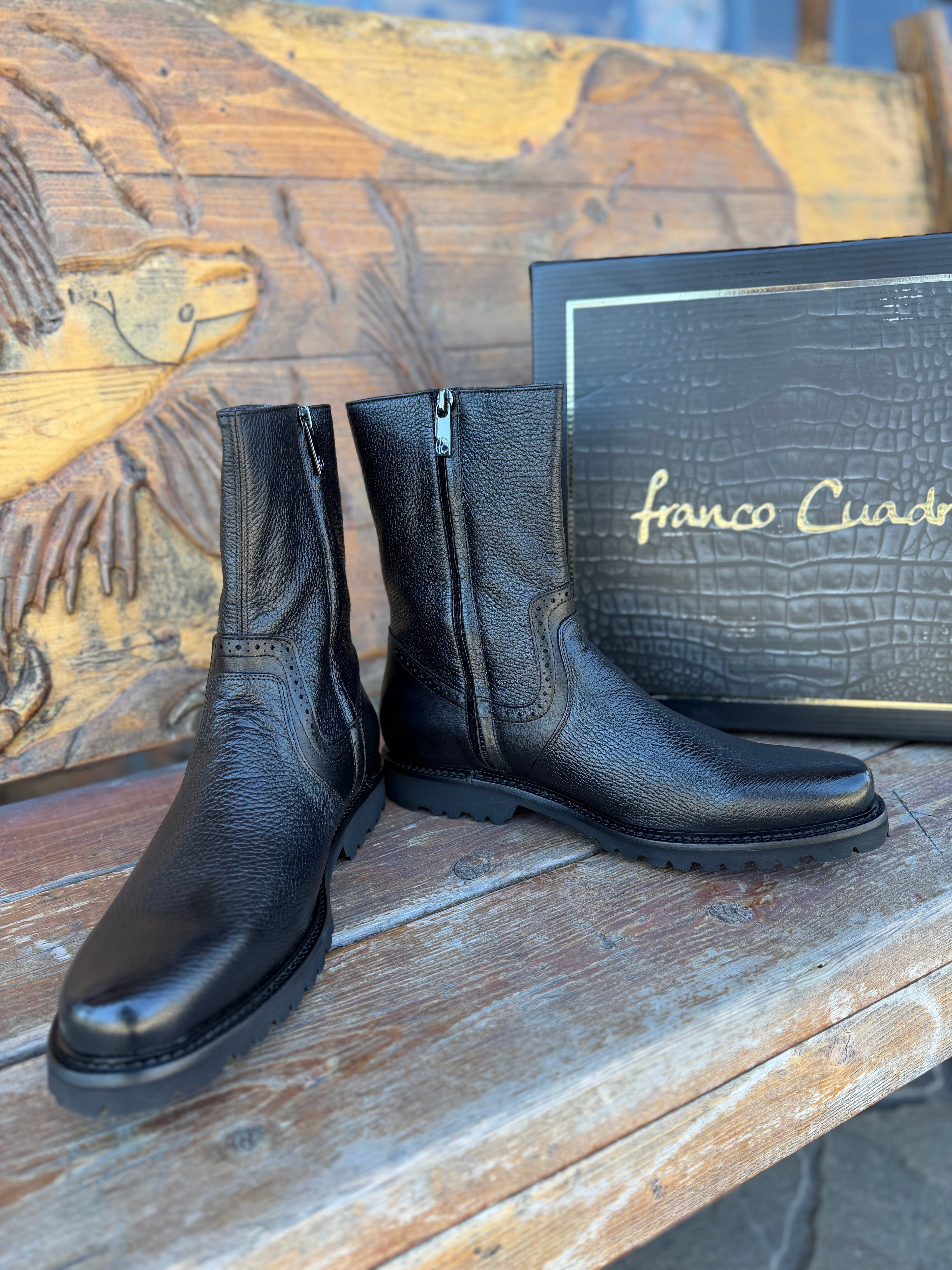 FRANCO CUDARA DEER LEATHER ROUND TOE BOOT- FF403