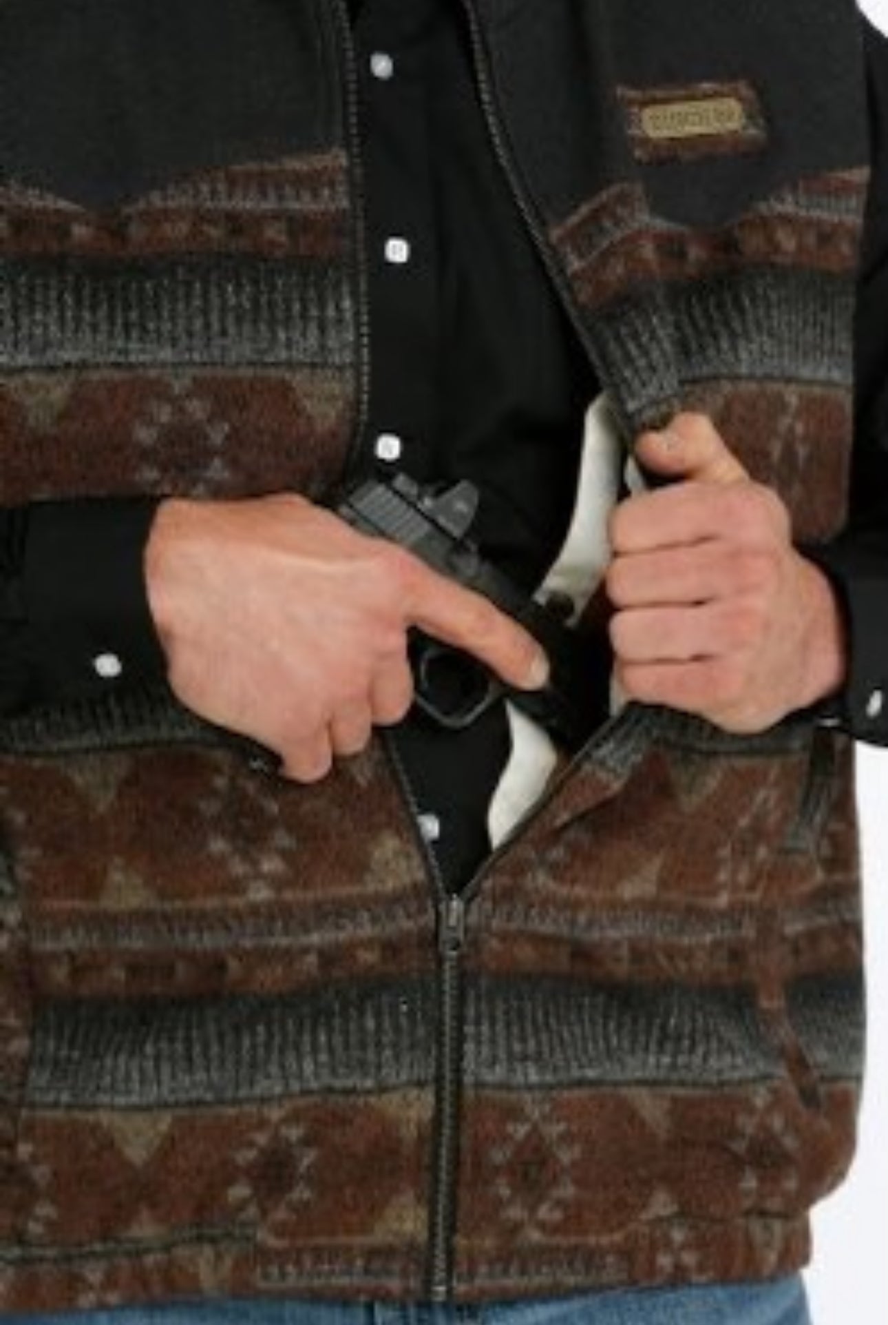 CINCH MEN’S - BROWN MULTI WOOLEY - CONCEALED CARRY VEST MWV1543007 MUL