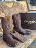 CUADRA - FLAME CAFE - FULL QUILL OSTRICH COWBOY BOOTS CU677