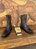 FRANCO CUADRA - BLACK CAIMAN BELLY SHORT BOOT FF431