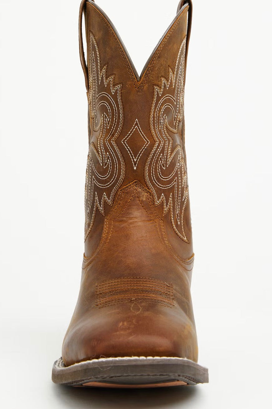 Western Big Rig Wide Square Toe Cowboy Boot - Distressed Brown - 10063869