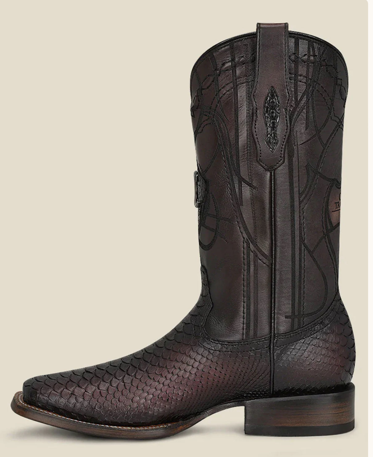 CUADRA - MAHOGANY -  PYTHON COWBOY BOOTS - CU746