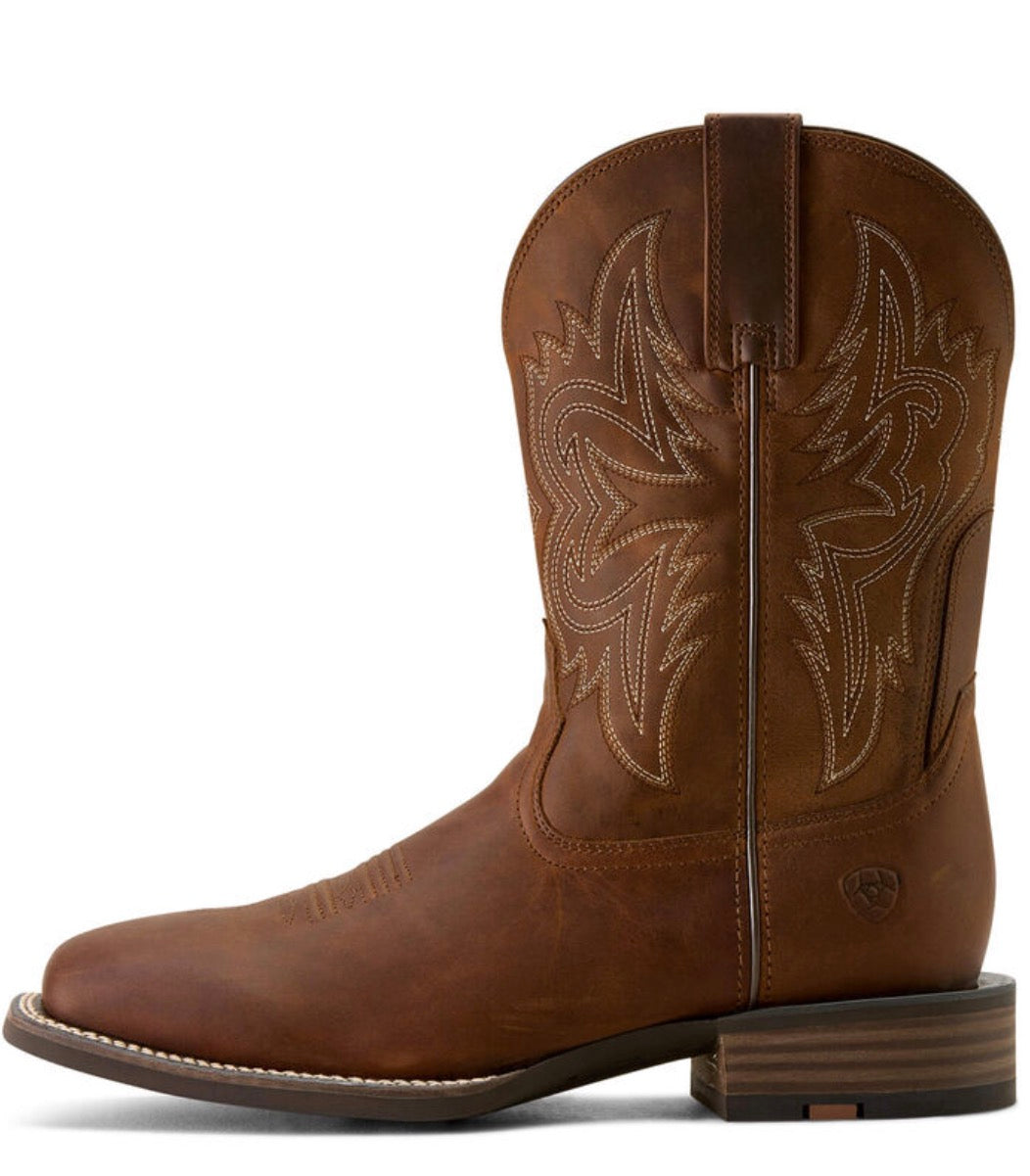 Western Big Rig Wide Square Toe Cowboy Boot - Black Deertan - 10063870