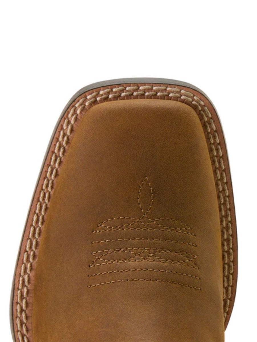 Ariat Youth Wild Bloom Wide Square Toe Western Boot - Distressed Brown -10074202