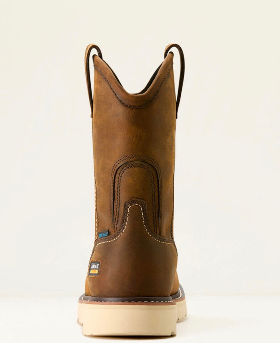 Rebar Wedge Pull-On Waterproof Work Boot - Distressed Brown -10053612