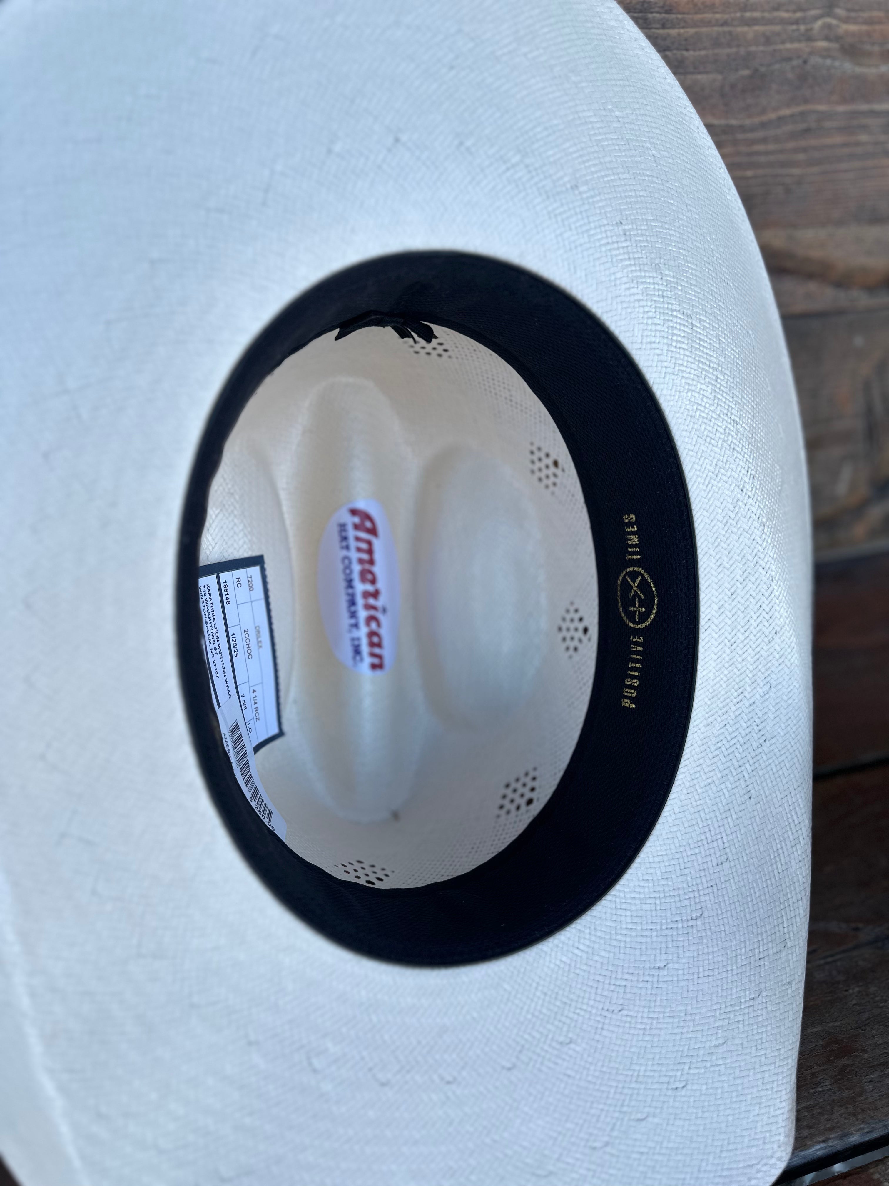 AMERICAN STRAW HAT 8120  PRESHAPED RANCHER CREASE/ DRILEX SWEATBAND