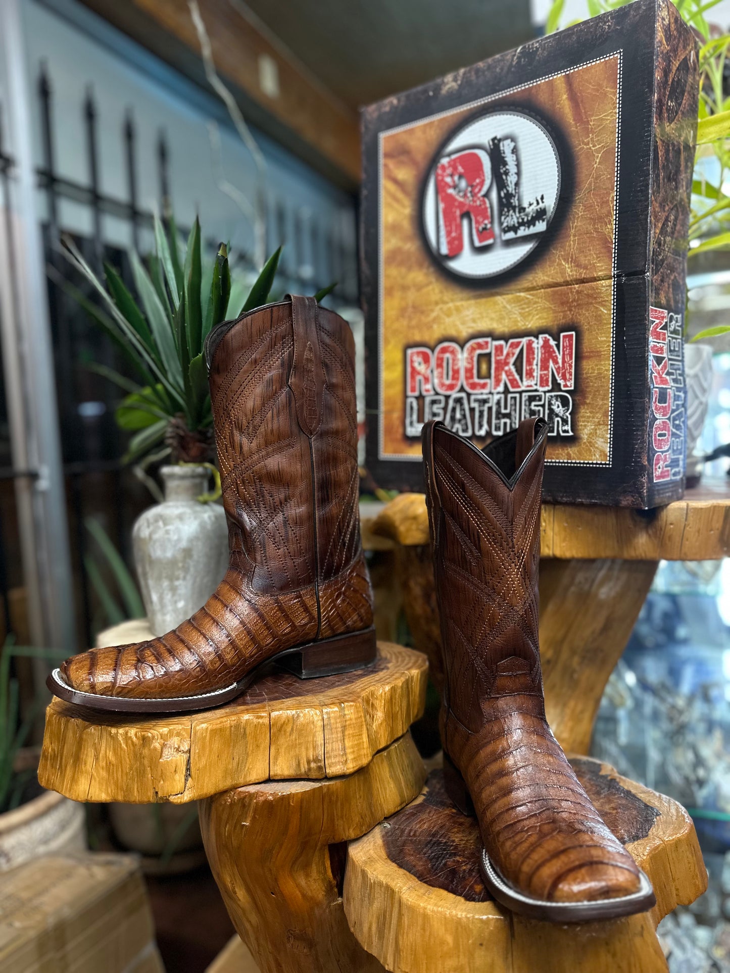 ROCKIN LEATHER “SHEDRON” CAIMAN COWBOY BOOT