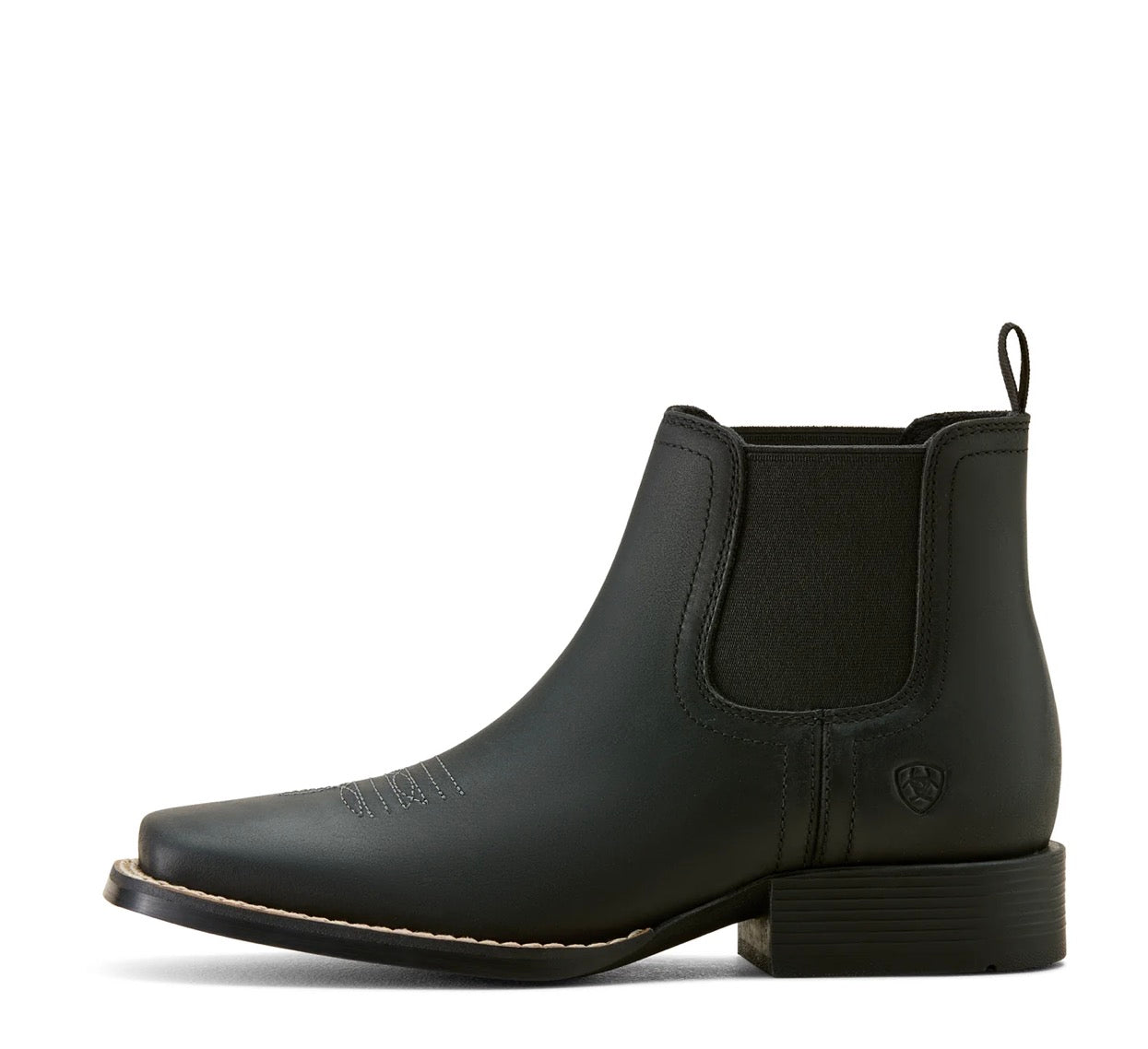 Booker Chelsea Wide Square Toe Western Boot - Tricoen Black - 10063825