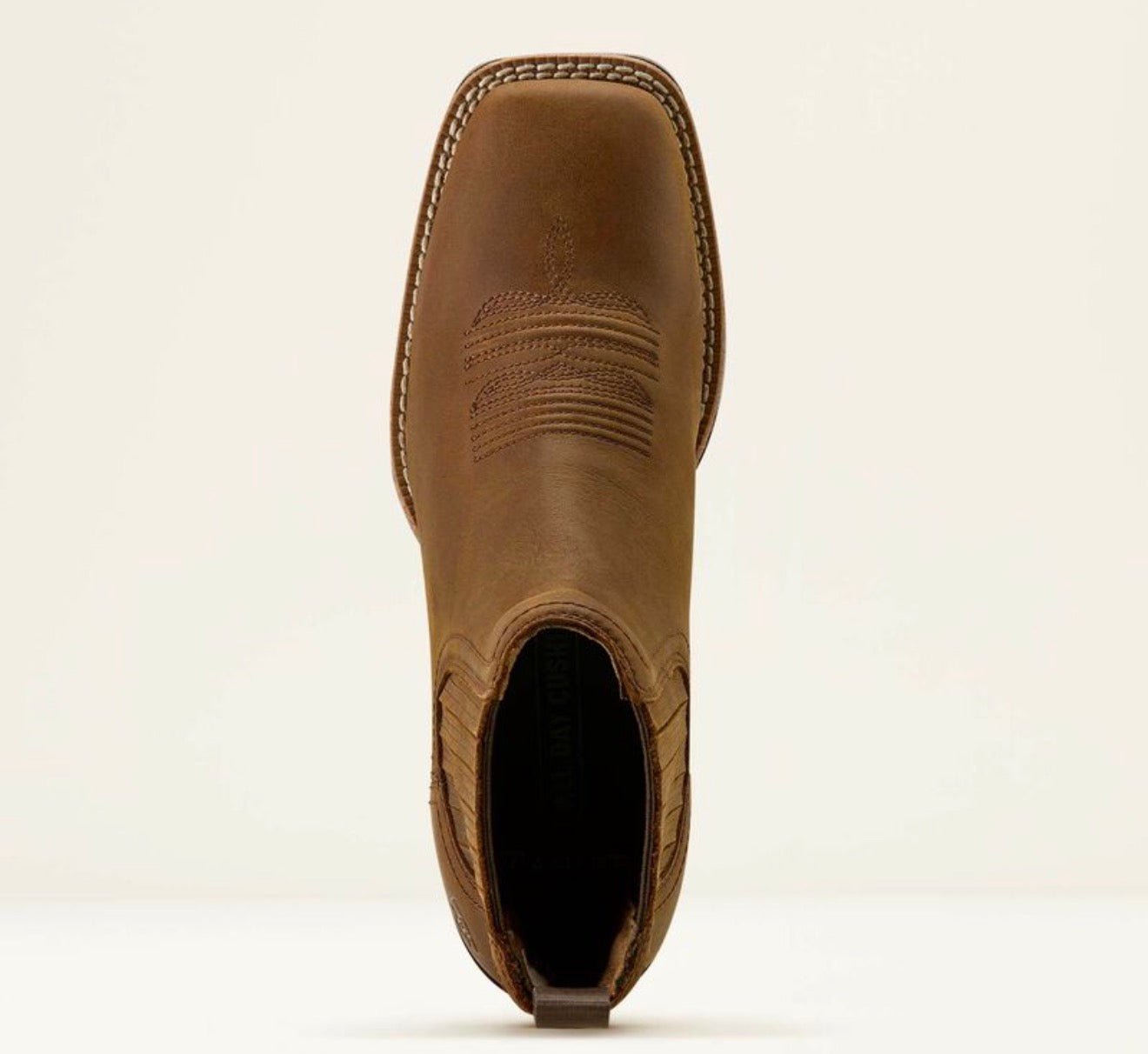 Booker Chelsea Wide Square Toe Western Boot - Distressed Brown - 10063973