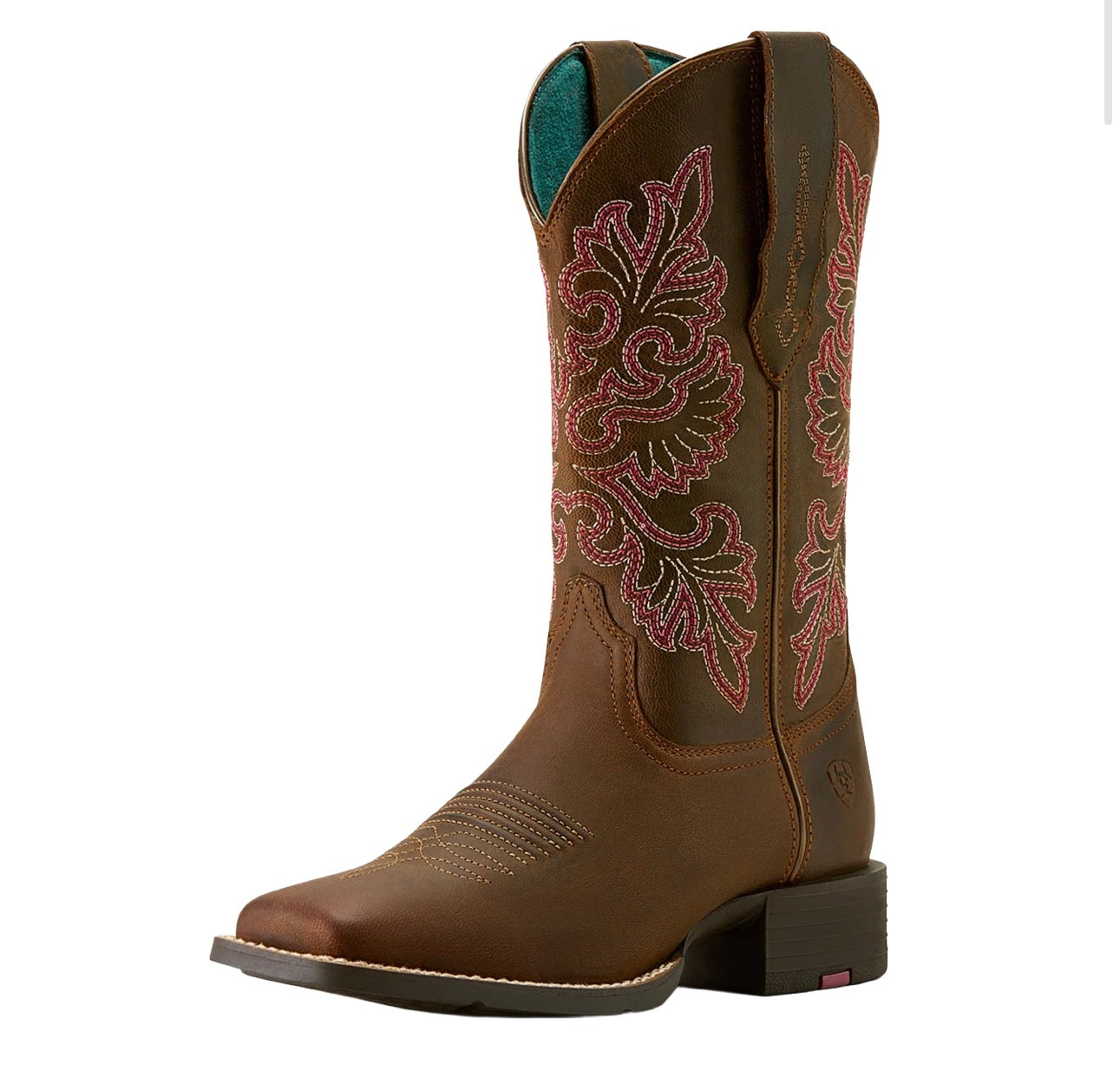 Round Up StretchFit Wide Square Toe Western Boot - Sassy Brown- 10064078