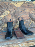 MENS CUADRA BLACK FULL QUILL OSTRICH SHORT BOOT - CU821