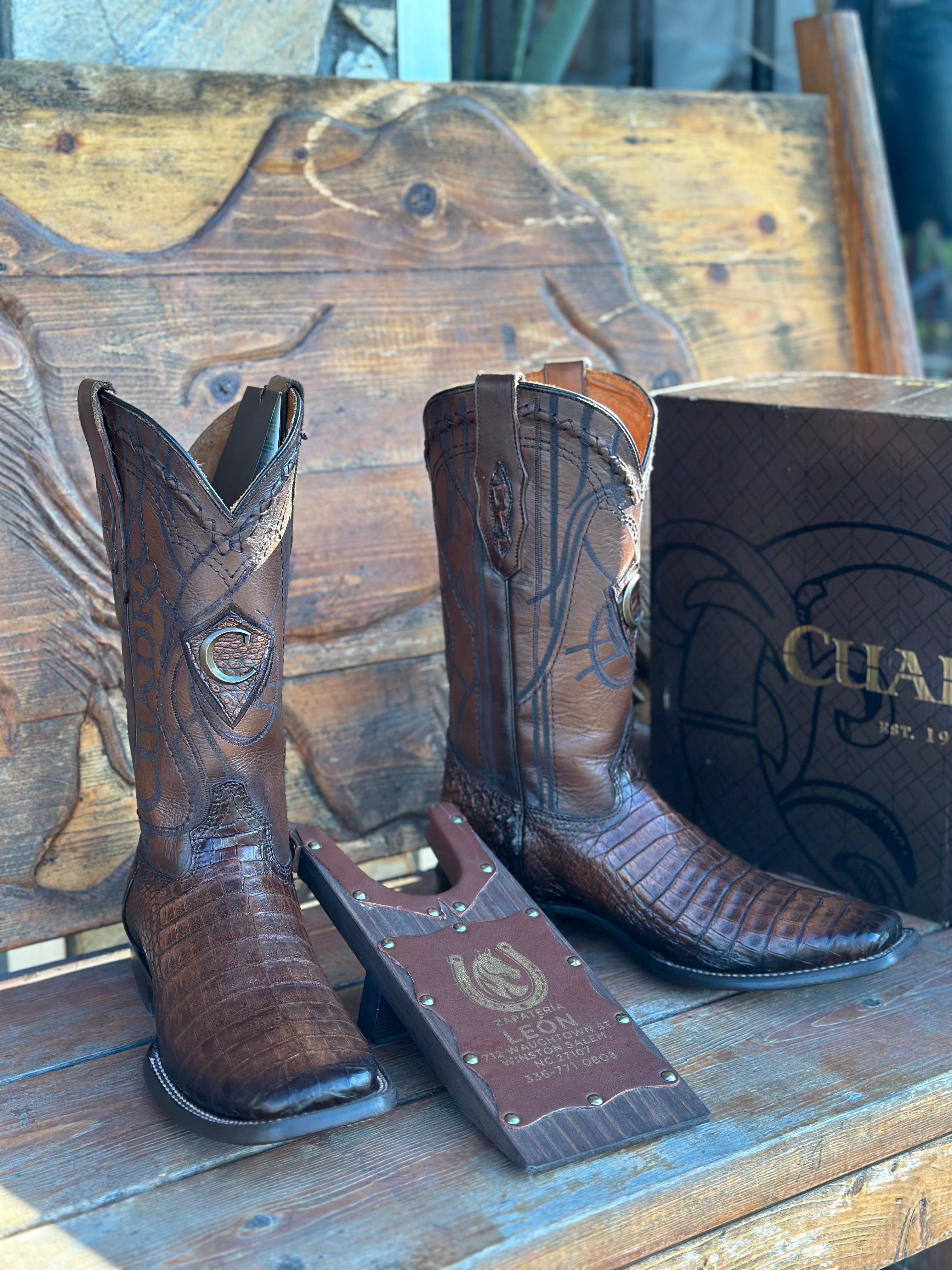 CUADRA - PORTO MAPLE - CAIMAN BELLY SQ TOE COWBOY BOOT - CU620