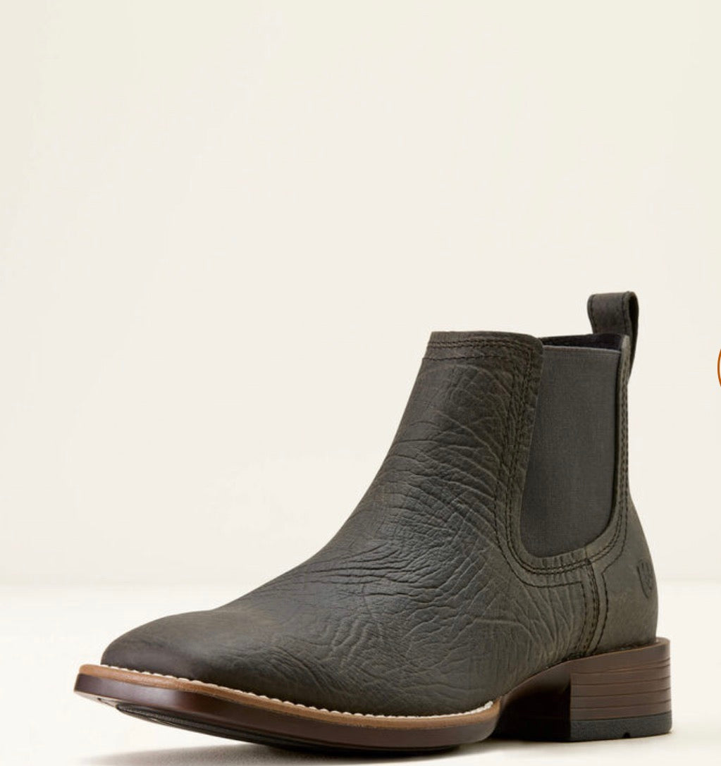 Ariat Booker Chelsea Wide Square Toe Western Boot - Charcoal Grey Hippo Print
-10074164