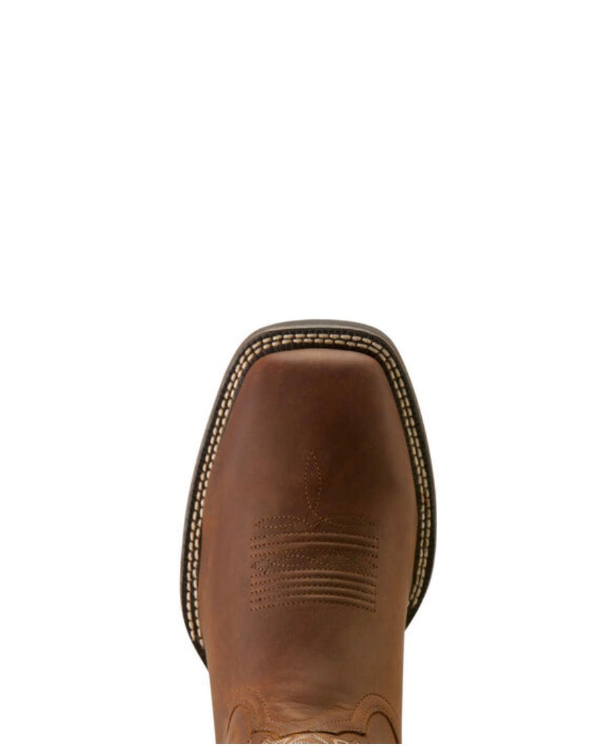 Western Big Rig Wide Square Toe Cowboy Boot - Black Deertan - 10063870