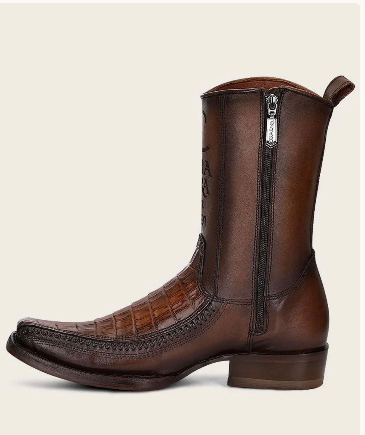 CUADRA Caiman Zip Up Boots - Black - CU698