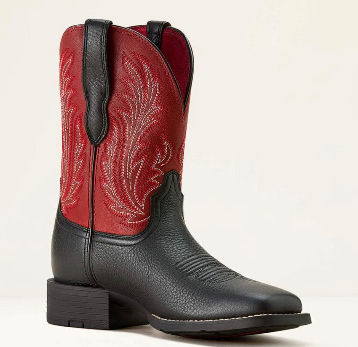 Round Up Filly Wide Square Toe Western Boot - Black Deertan - 10064074