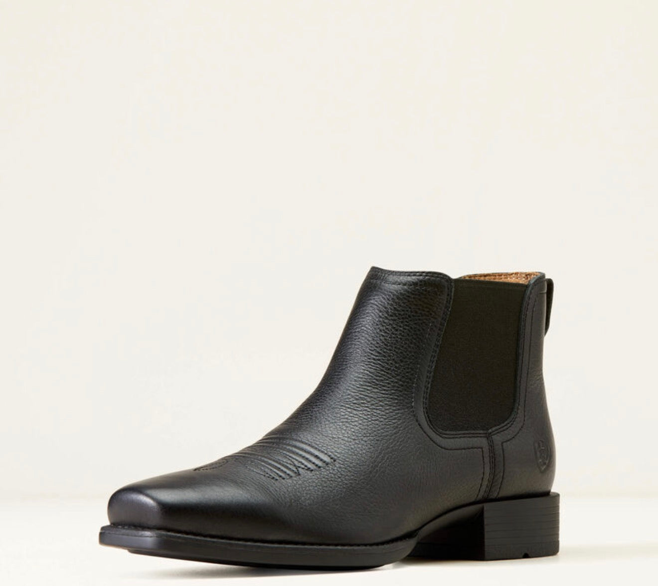 Booker Ultra Square Toe Western Boot - Black Deertan - 10046984