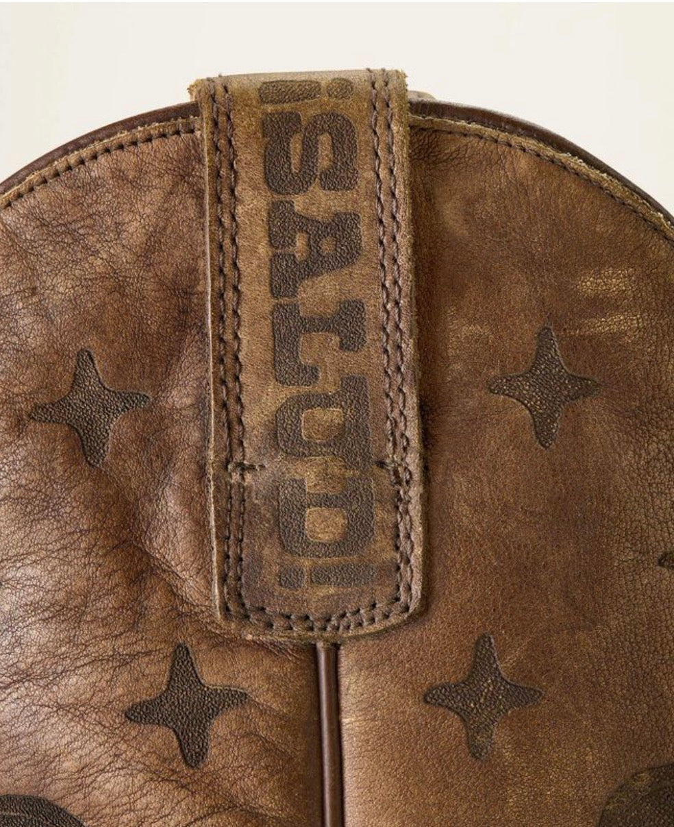High Stepper Sendero Square Toe Western Boot - Stonewashed Brown - 10064049