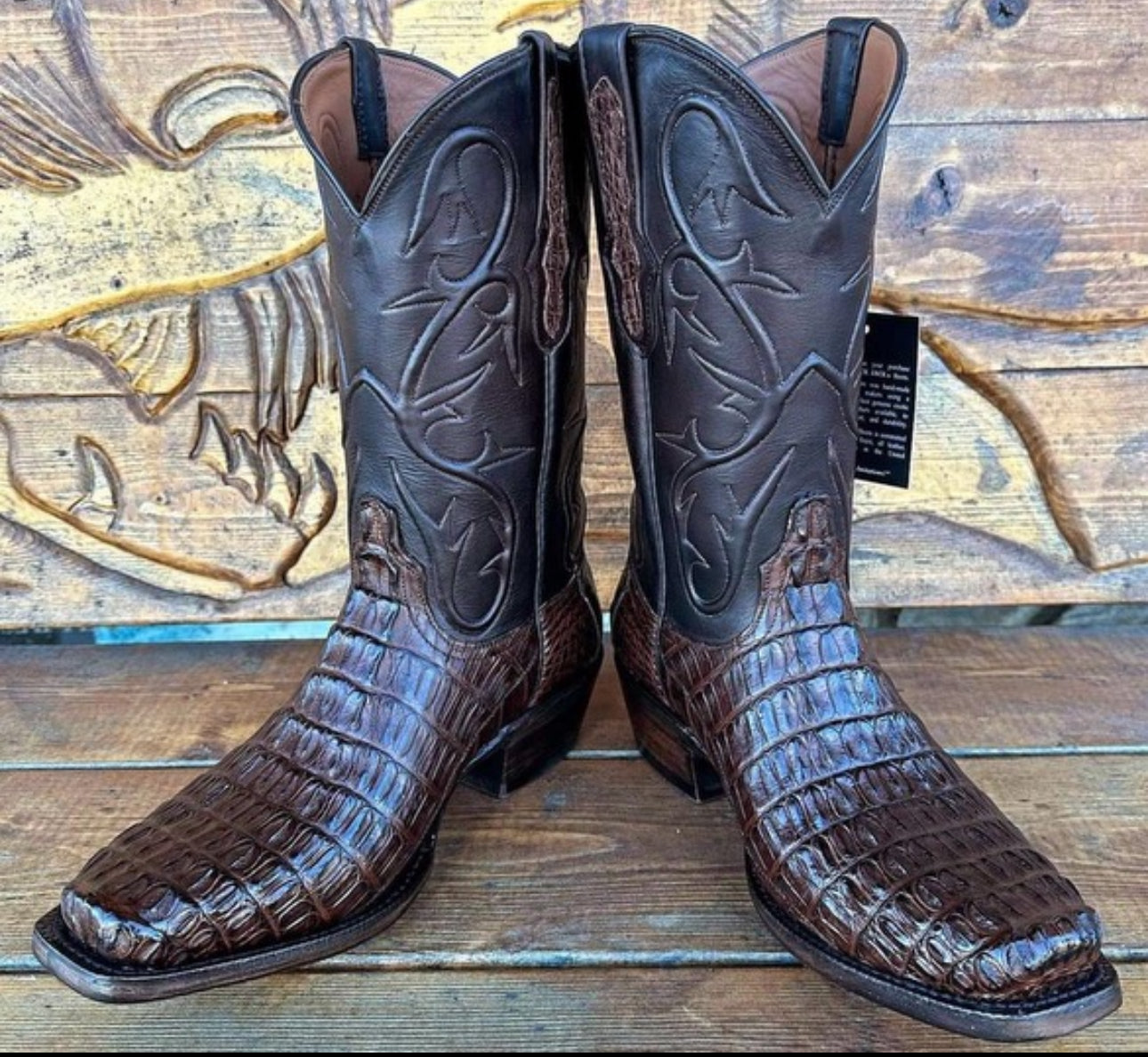 BLACK JACK BOOTS - CAIMAN TAIL - CHOCOLATE - CH7208 - V3