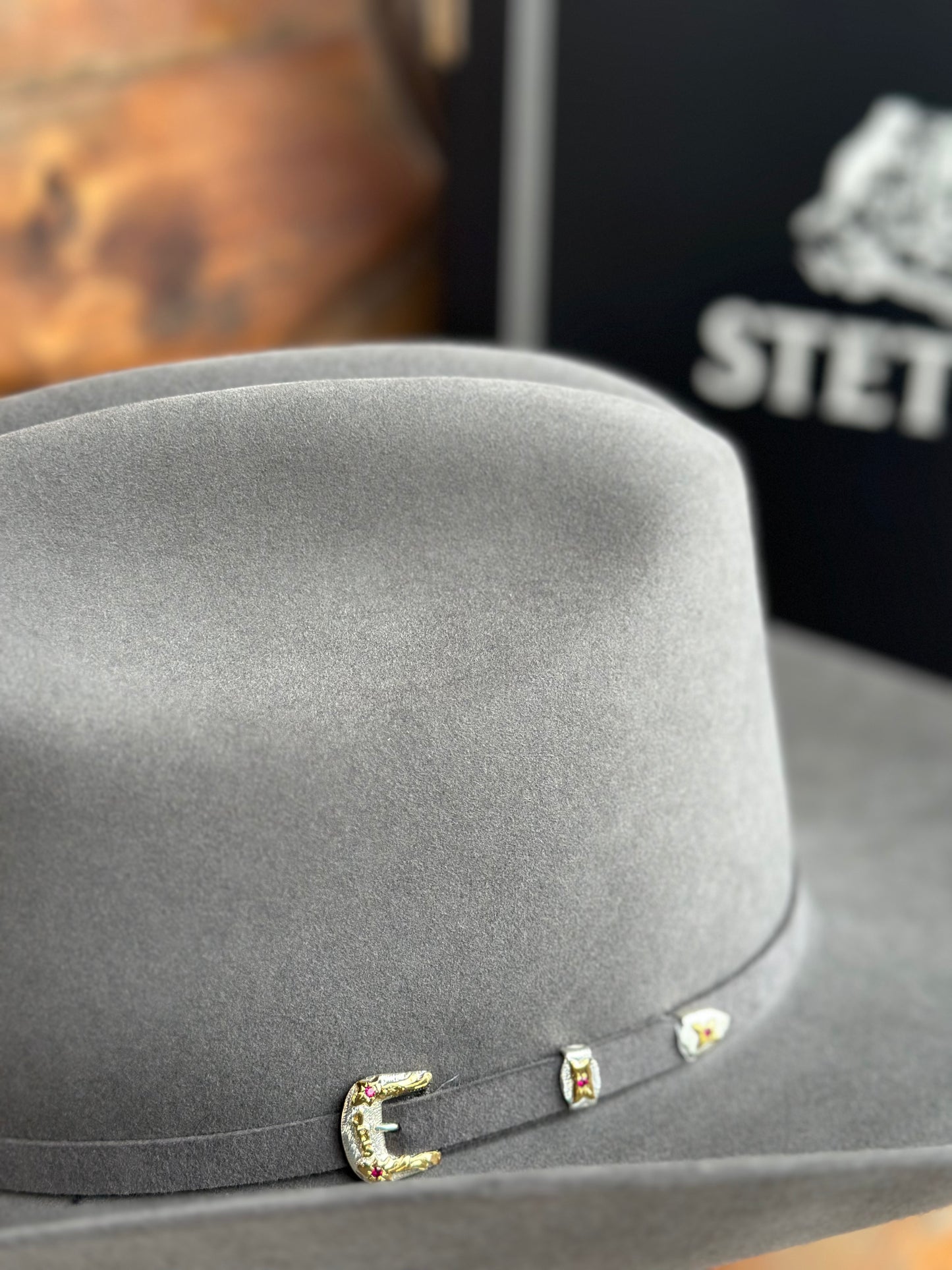 STETSON “EL PATRON “ CHARCOAL FUR FELT COWBOY HAT